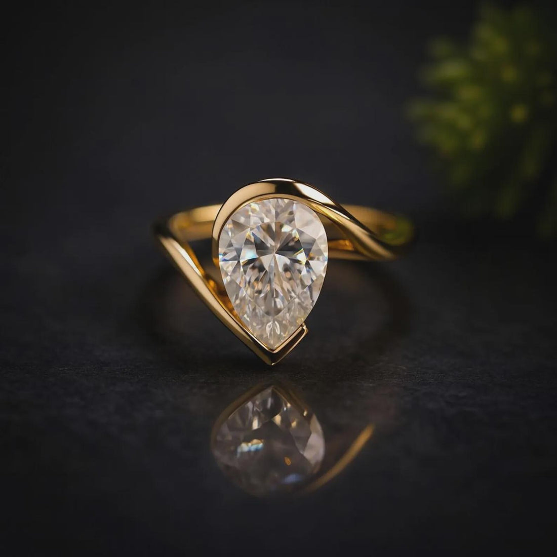 Modern Romance — Pear Diamond Modern Wrap Ring · 14K Gold