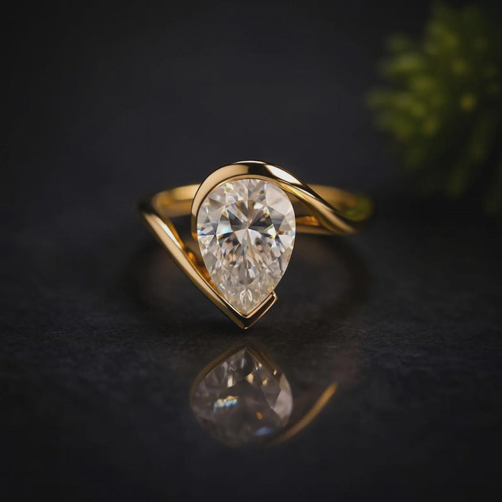 Modern Romance — Pear Diamond Modern Wrap Ring · 14K Gold