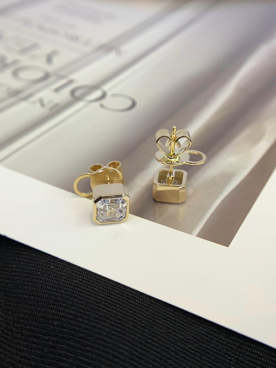 Square It Off — Princess Cut CZ Studs · 14K Gold Minimalist