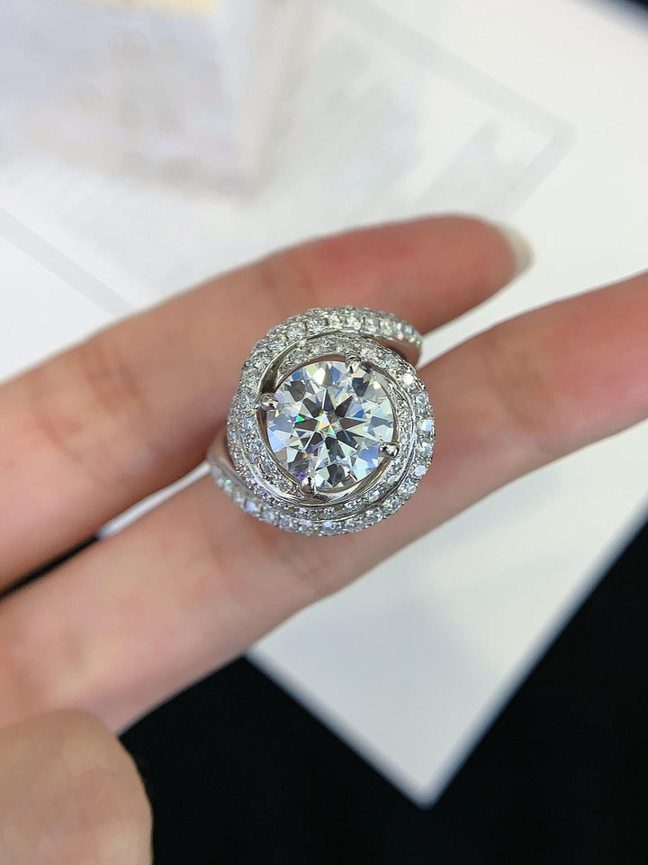 Double the Light — Round Diamond Double Halo Ring