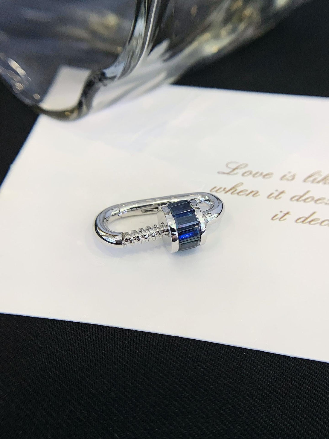 Locked In Blue — Sapphire Carabiner Pendant Necklace · Sterling Silver