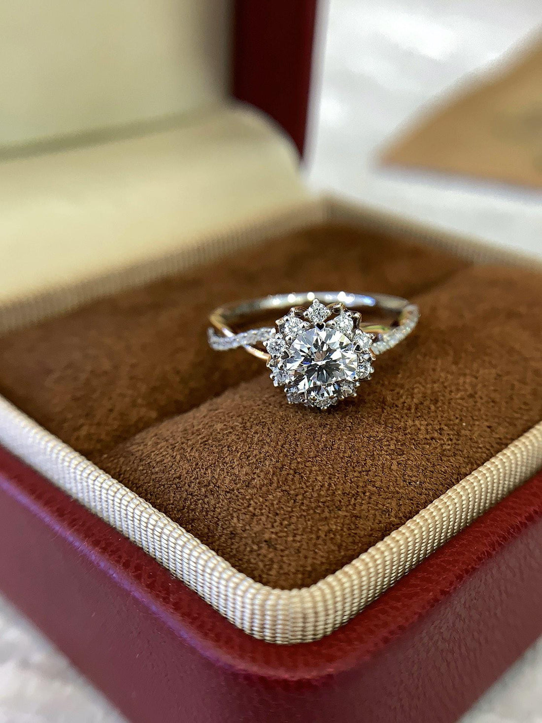 The Classic She's Always Wanted — Halo Engagement Ring · White Gold Pavé