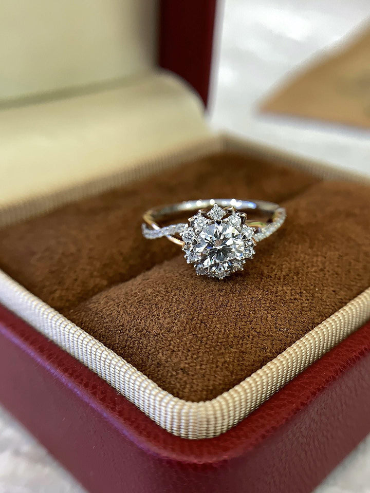 The Classic She's Always Wanted — Halo Engagement Ring · White Gold Pavé