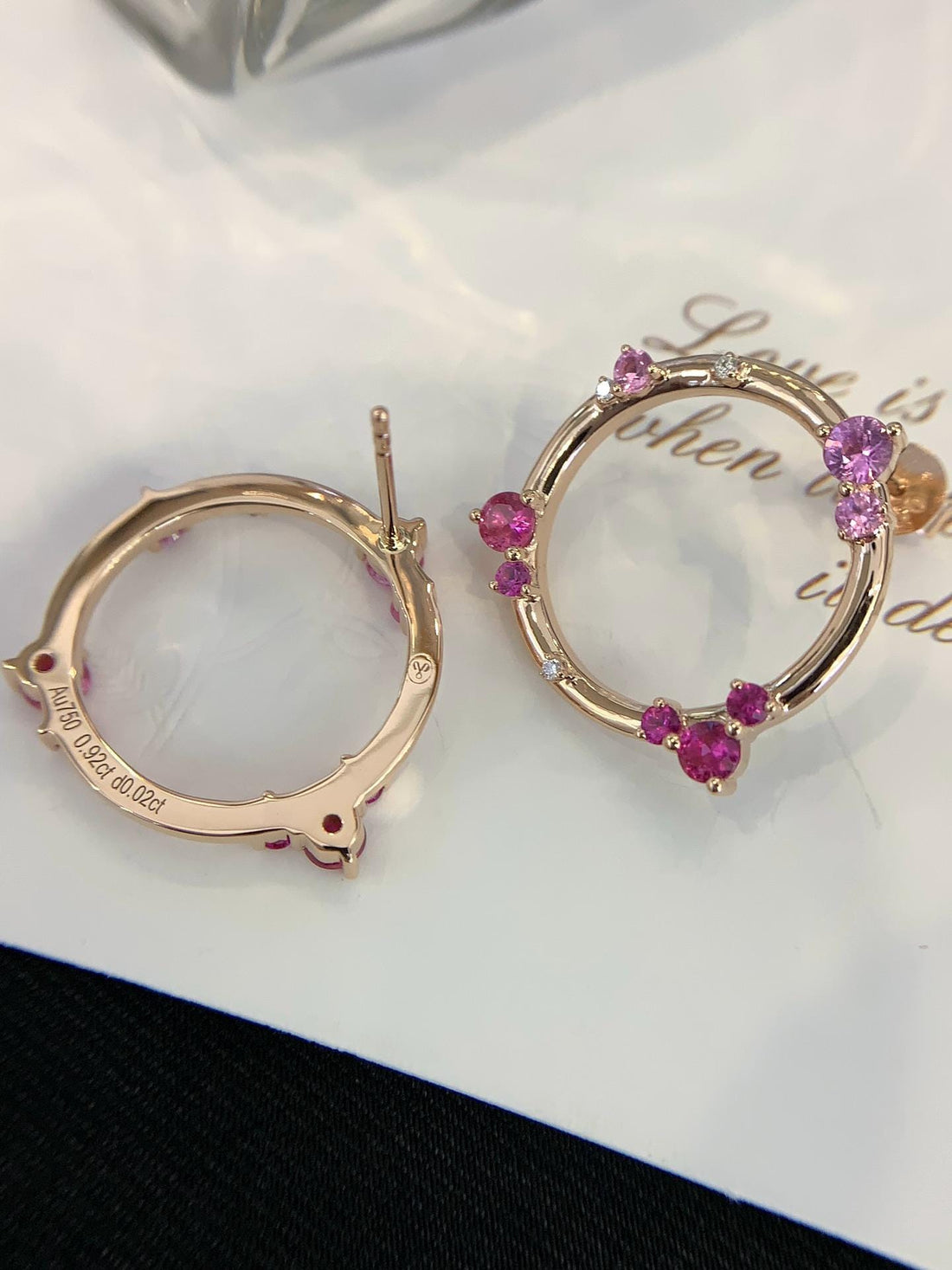 The Pink That Elevates — Pink Sapphire Diamond Hoops · 18K Gold