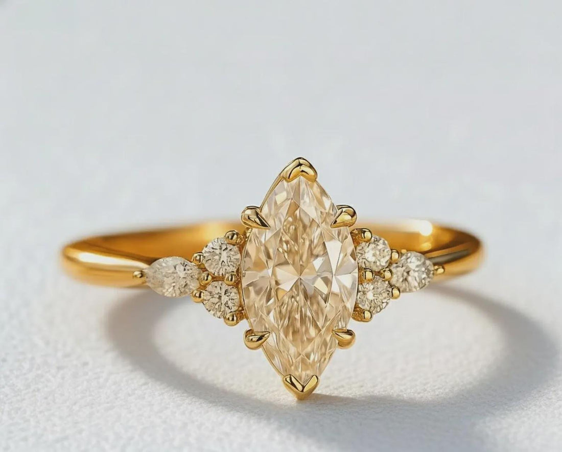 Nothing Between Her and the Diamond — Marquise Solitaire · 14K Yellow Gold