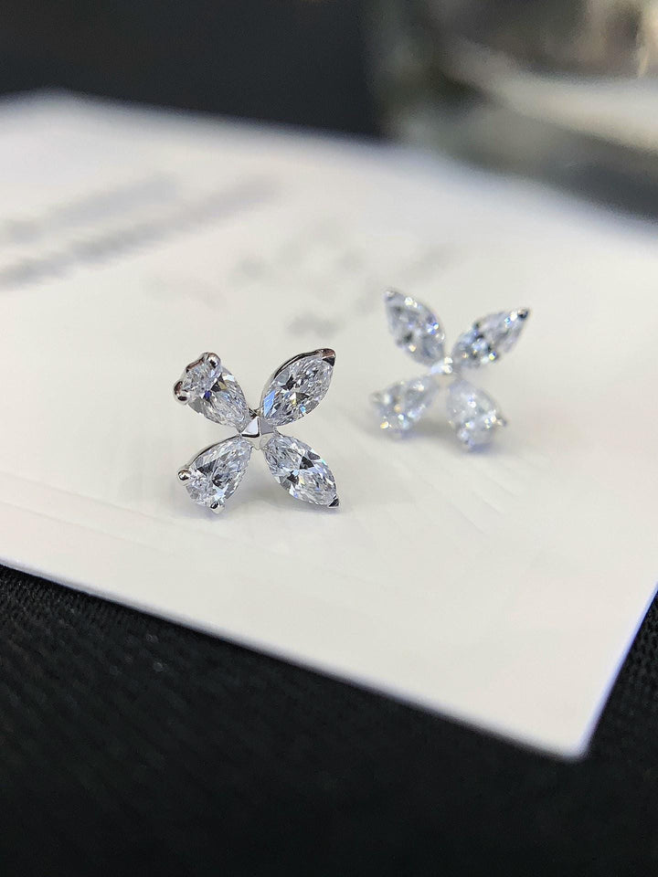0.25 CT of Floral Brilliance — Marquise Diamond Flower Studs