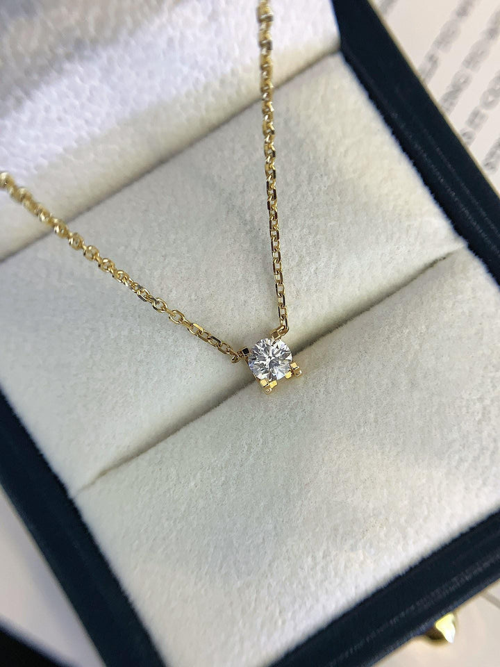 One Diamond, All Day — Gold Solitaire Diamond Pendant · Minimalist
