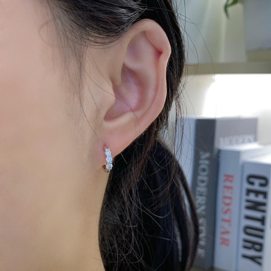 The Everyday Earring She'll Never Take Off — Diamond Huggie Hoops · Silver or Gold