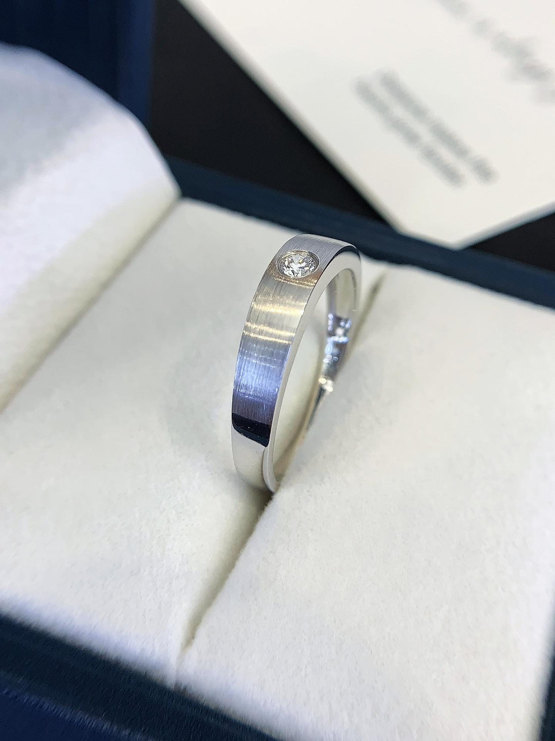 For Both of You — Minimalist Diamond Band · 14K White Gold Unisex