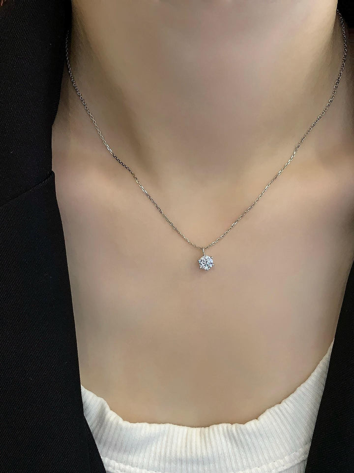 Silver and Quiet — Solitaire Diamond Pendant · Minimalist Silver