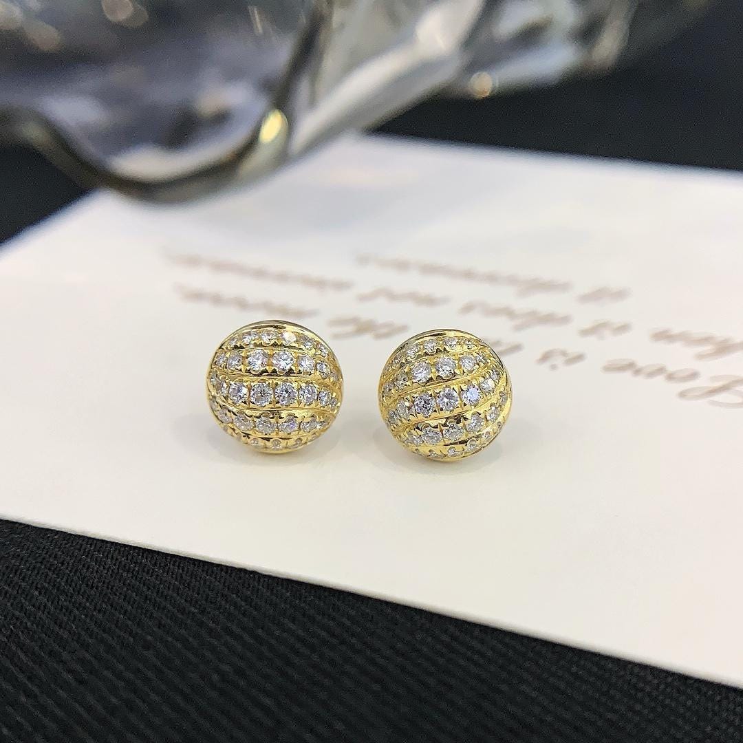 Dome of Brilliance — Pavé CZ Dome Studs · Gold Statement