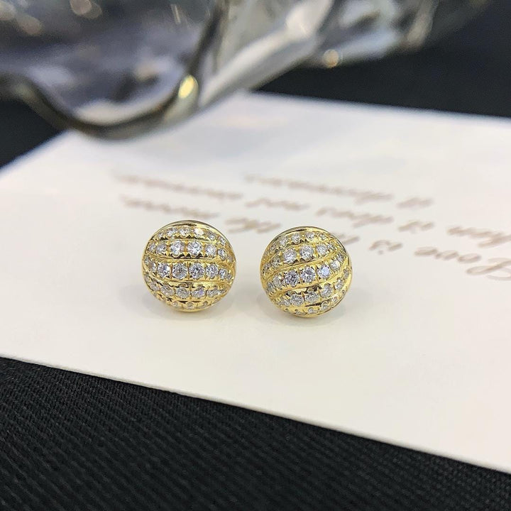 Dome of Brilliance — Pavé CZ Dome Studs · Gold Statement