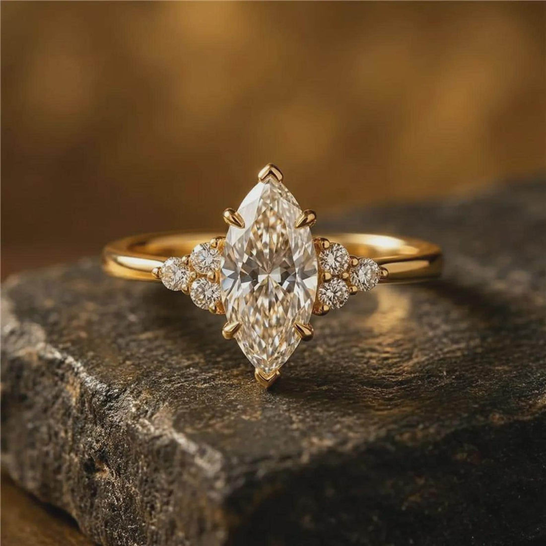 Long, Brilliant, Unforgettable — Marquise Diamond Ring · 14K Yellow Gold