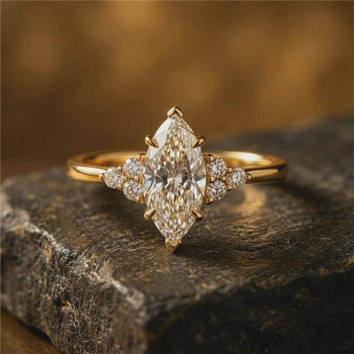 Long, Brilliant, Unforgettable — Marquise Diamond Ring · 14K Yellow Gold