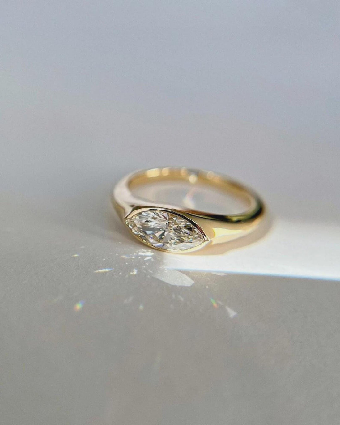 The Timeless One — Marquise Diamond Solitaire · Solid Gold