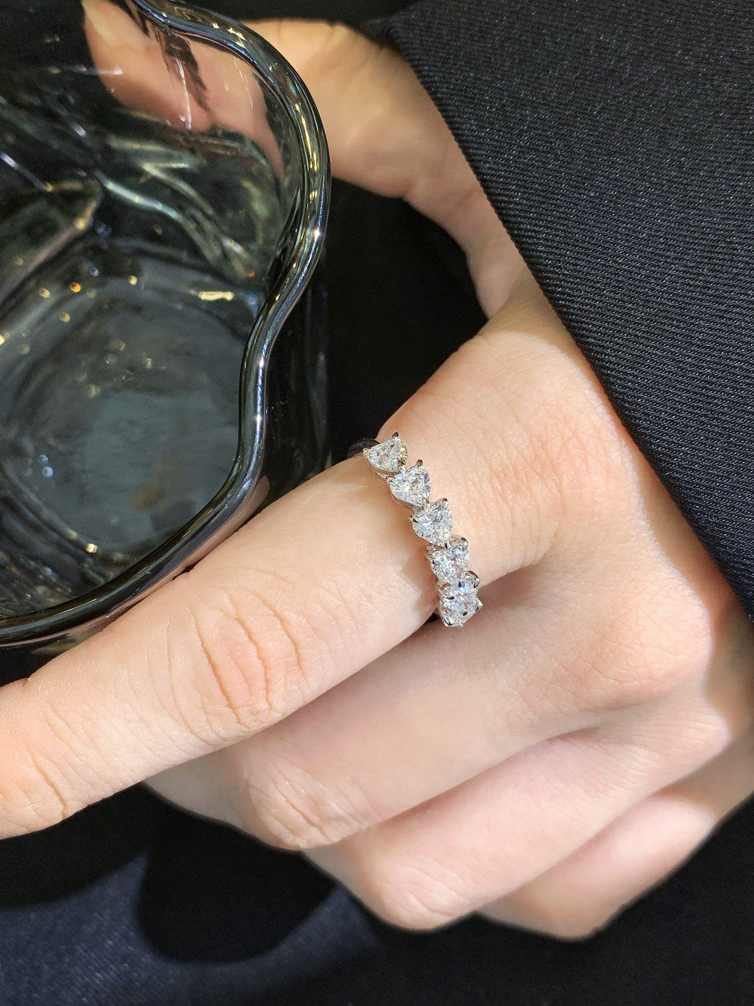 Minimalism at Its Most Brilliant — Marquise Diamond Eternity Band · White Gold