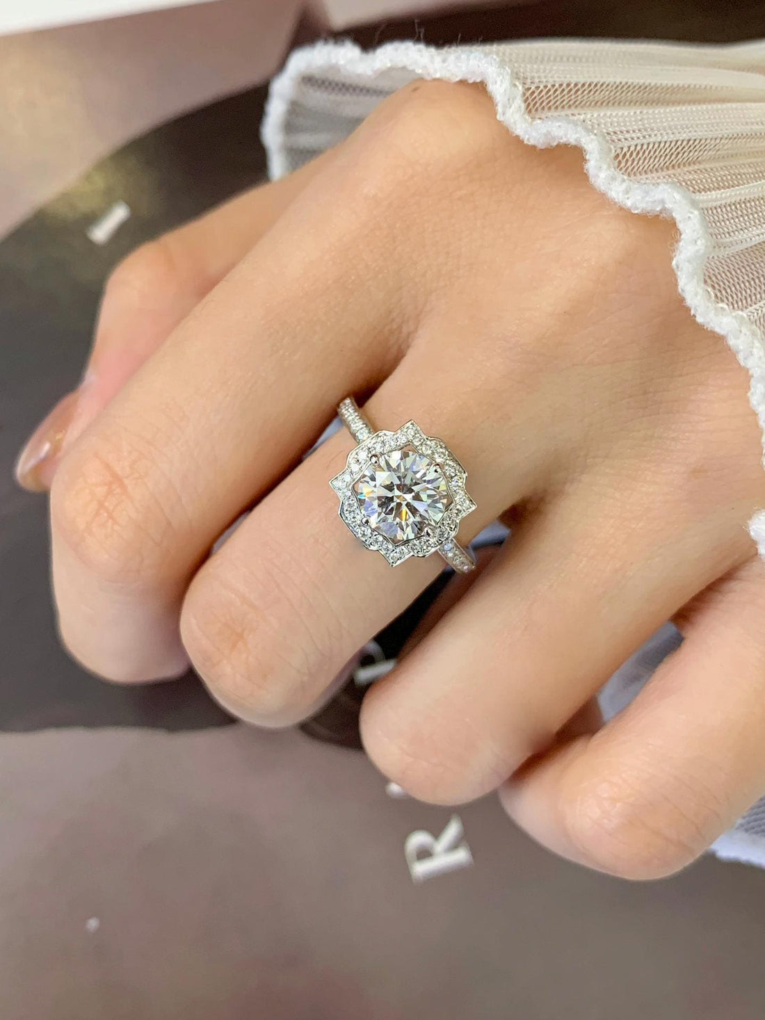 Something Old, Something Brilliant — Vintage Halo Diamond Ring · 14K White Gold
