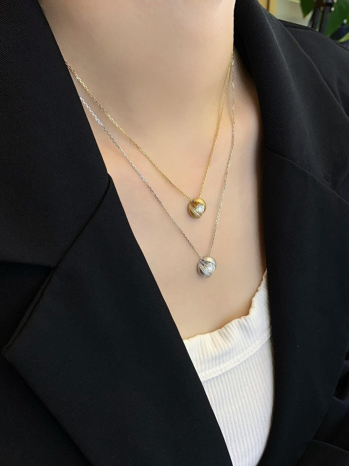 Two Tones, One Heart — Heart Pendant Necklace · Gold & Silver Layered