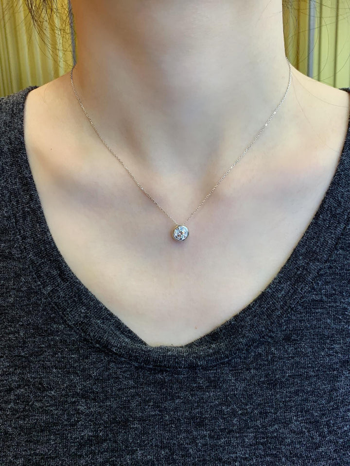 Crystal Clear — Round Crystal Solitaire Pendant · Sterling Silver Everyday