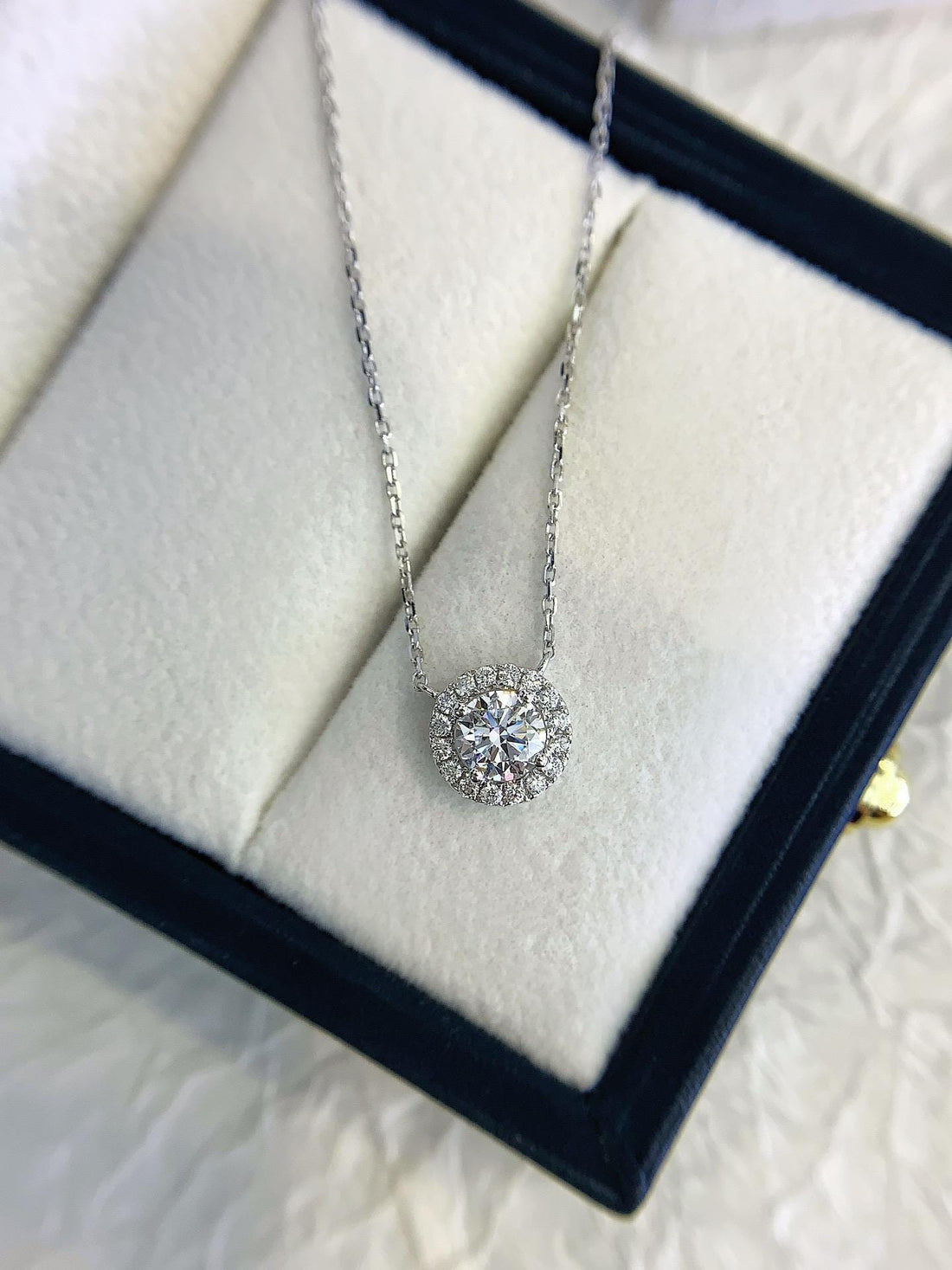 Minimal Bridal Brilliance — Diamond Halo Pendant · Minimalist Bridal