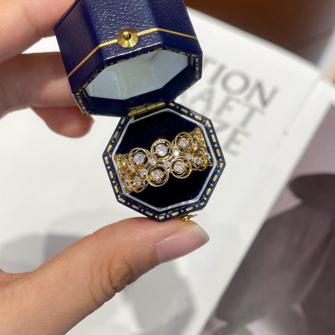 The Cluster That Commands the Room — Vintage Diamond Cluster Ring · Yellow Gold
