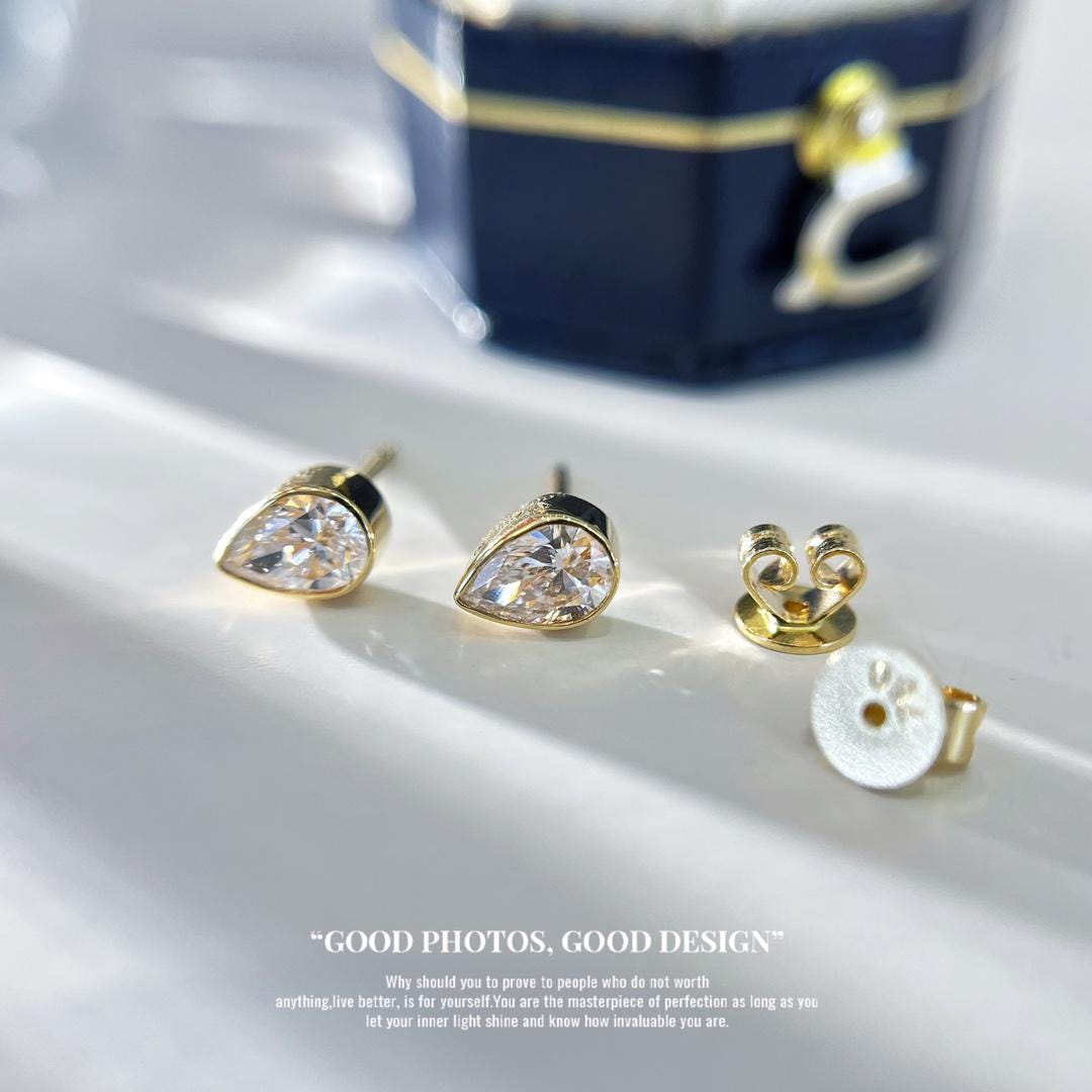 The Protected Diamond — Bezel Diamond Studs · Minimalist Gold