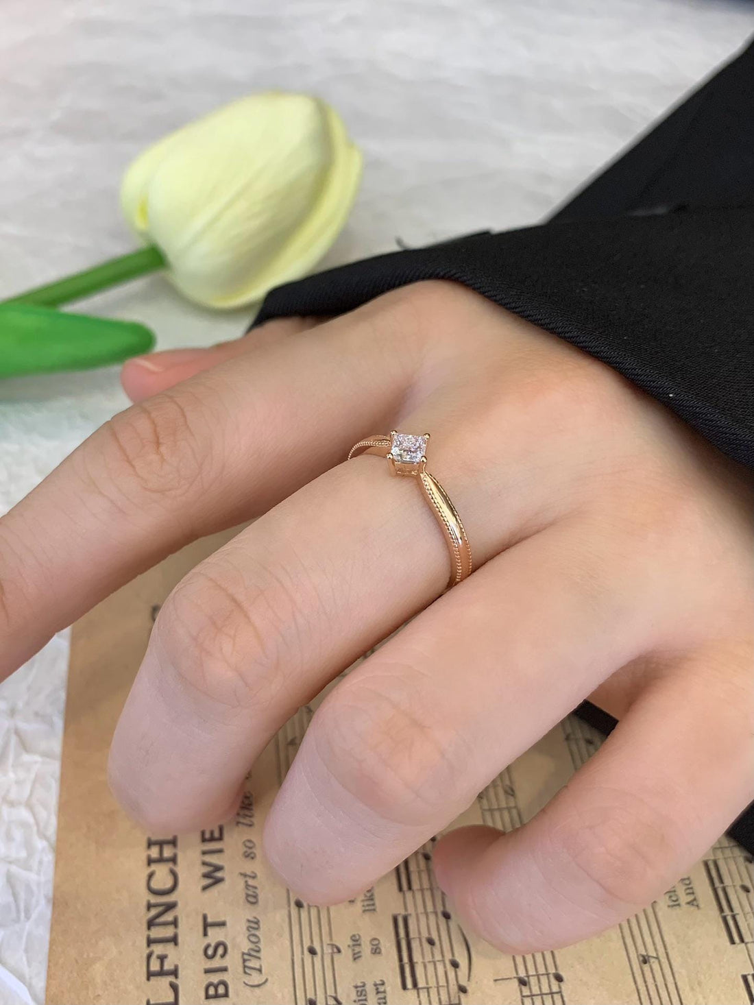 Edged with History — Cushion Diamond Milgrain Solitaire Ring