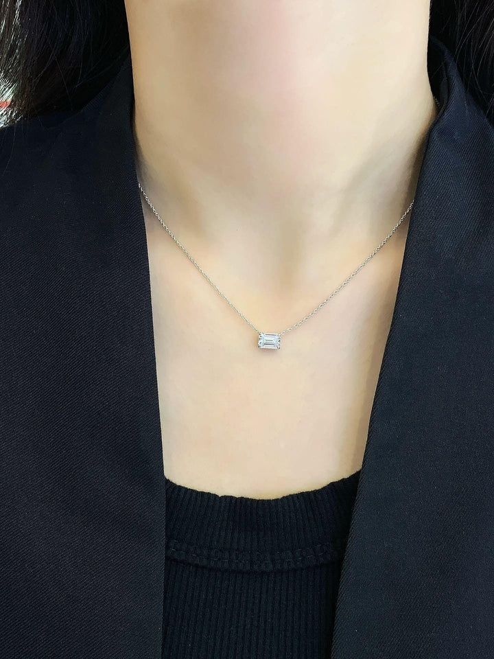 Square at the Heart — Princess Diamond Solitaire Pendant · Gold Plated Silver