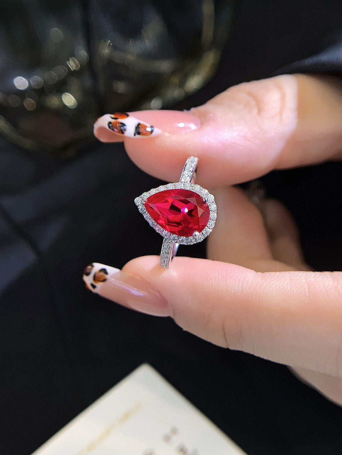 The Ruby She Deserves — Oval Lab Ruby Diamond Wrap Ring · 14K White Gold